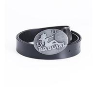 WYYXJY Men'S Belts Black Bad Girl Belt Punk Rock Hiphop Casual Western Cowboy Belt Cowhide Big Buckle 120Cm