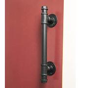 WYZDCP Door Pull Handles Internal External Wrought Iron Grab Bar Handle Heavy Duty Sliding Pulls Gate Barn Shed Garage Cabinet Handles, with Screw Fix (Size : 60cm (24 inch))