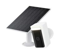 Wyze Battery Cam Pro with Solar Panel, 2K HDR Rechargeable Battery Outdoor/Indoor Security Camera Wireless, Color Night Vision, Integrated Spotlight & Siren, 2-Way Audio, Water Resistant, White