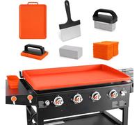 WYZJC Upgraded Blackstone Griddle Cleaning Kit, With 36 Inch Silicone Griddle Mat, Oil Cup Liner, Heat-Resistant Silicone Spatula Mat with Hanger, Griddle Scraper, Cleaning Brick, Scouring Pads