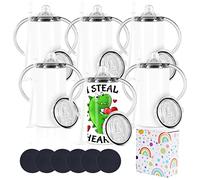 Wzaytia 12 Oz Sublimation Sippy Cup 6 Pack, Kids Sublimation Sippy Tumblers, Stainless Steel Sublimation Todder Water Bottle