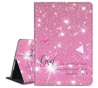 WZCJDHMJ Case for iPad Air 5th Generation 2022/iPad Air 4th Generation 2020 10.9 Inch,Slim Smart PU Leather Adjustable Stand Protective Cover with Auto Wake/Sleep,Pink Glitter