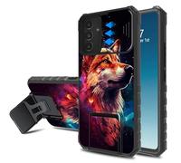 WZCJDHMJ for Samsung Galaxy A16 5G Case with Slide Camera Cover & Built-in Kickstand,Military Grade Dual Layer Shockproof Protective Phone Case for Samsung Galaxy A16 5G,Astral Wolf