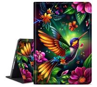 WZCJDHMJ for Samsung Galaxy Tab S10 Plus/ S9 FE Plus/ S9 Plus 5G Tablet 12.4'' Case,Slim PU Leather Smart Cases Covers with S Pen Holder + Auto Wake/Sleep-Rainbow Hummingbird