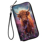 WZCJDHMJ Women Wallets,Large Capacity Clutch Purse for Women Ladie Men Wallet Clearance Credit Card Holder PU Leather Handbag Clutch Purse, Cute Highland Cow, Casual