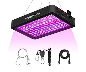 WZDRAGON 2024 Newest BW1000 LED Grow Lights Double Chips Full Spectrum with 10ft Cable for Greenhouse and Indoor Plant Veg and Flower Growing [Black]