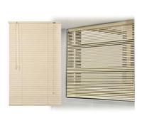 WZDXFNLD 2.5cm Aluminum Venetian Blinds, Custom Size Horizontal Light Filtering Blinds for Home Office Kitchen, Darkening Privacy Window Shades, Easy Install(Cream)
