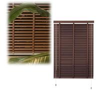 WZDXFNLD 5cm Horizontal Solid Wood Blinds 30 50 60 80 90 125 135 145 155 cm Wide, Darkening Privacy Wooden Venetian Blind Shades, Cordless Light Filtering Windows Blinds for Home Bathroom(Brown)