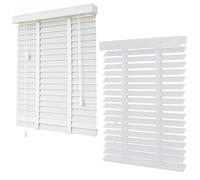 WZDXFNLD 5cm Slats Solid Wood Blinds, Horizontal Wooden Venetian Blinds 30cm 60cm 70cm 80cm 90cm 100cm Wide, Light Filtering Window Shades can Mounted Inside or Outside(White)