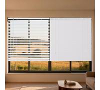 WZDXFNLD Aluminum mini Blinds for Indoor Windows 25 45 65 85 95 105 115 125 135 145 155 165 cm Width, 25mm Slat Horizontal Darkening Venetian Blind Shades, Waterproof Window Blinds(White)