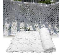 WZDXFNLD Garden Camouflage Net 1m 2m 4m 5m 6m 7m 8m 9m 10m, Military Reinforced Camo Netting, White Camouflage Netting for Woodland Camping Sunscreen Hunting Jungle Decoration(3m x 3.5m)