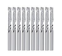 WZFC 10pcs Single Flute End Mill Spiral Milling Cutter 3.175mm Shank Carbide CNC Router Bits For Acrylic Wood MDF,3.175x1x4x38