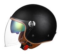 WZGGTEAM 3/4 Open Face Motorcycle Helmet with Dual Visor for Men and Women, DOT/ECE Approved Unisex Retro Half Helmet，Motorbike Casco for Moped Cruiser and Chopper