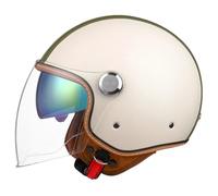 WZGGTEAM 3/4 Open Face Motorcycle Helmet with Dual Visor for Men and Women, DOT/ECE Approved Unisex Retro Half Helmet，Motorbike Casco for Moped Cruiser and Chopper