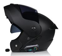 WZGGTEAM Motorbike Flip up Bluetooth Helmet, Modular Motorcycle Helmet with Anti-Fog Double Visor, DOT/ECE Approved Racing Crash Helmets for Adult Automatic Answering, Motocross Helmets