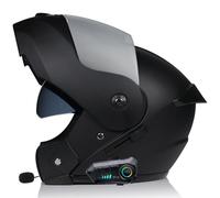 WZGGTEAM Motorbike Flip up Bluetooth Helmet, Modular Motorcycle Helmet with Anti-Fog Double Visor, DOT/ECE Approved Racing Crash Helmets for Adult Automatic Answering, Motocross Helmets