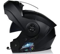 WZGGTEAM Motorbike Flip up Bluetooth Helmet, Modular Motorcycle Helmet with Anti-Fog Double Visor, DOT/ECE Approved Racing Crash Helmets for Adult Automatic Answering, Motocross Helmets