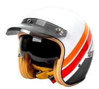 WZGGTEAM Motorbike Open Face Helmet, German Style Vintage Motorcycle Jet Helmet with Sun Visor, ECE/DOT Approved Crash Jet Helmet for Men Women Road Legal, Retro 3/4 Open Face Design