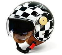 WZGGTEAM Motorbike Open Face Helmet, Motorcycle Jet Helmet Unisex with Anti-Scratch and UV-Protective Visor, Scooter Motorcycle Crash Jet Helmet for Men Women, ECE 22.06 Approved