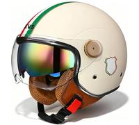 WZGGTEAM Motorbike Open Face Helmet, Motorcycle Jet Helmet Unisex with Anti-Scratch and UV-Protective Visor, Scooter Motorcycle Crash Jet Helmet for Men Women, ECE 22.06 Approved