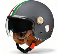 WZGGTEAM Motorbike Open Face Helmet, Motorcycle Jet Helmet Unisex with Anti-Scratch and UV-Protective Visor, Scooter Motorcycle Crash Jet Helmet for Men Women, ECE 22.06 Approved