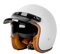 WZGGTEAM Motorcycle Open Face Helmet, German Style Vintage Motorbike Jet Helmet with Sun Visor, Retro 3/4 Open Face Design, ECE/DOT Approved Crash Jet Helmet for Men Women Road Legal