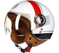 WZGGTEAM Motorcycle Open Face Helmet with Sunvisor, DOT/ECE 22.05 Certified, Scooter Motorbike Crash Jet Helmet, Quick Release Buckle for Men Women - Street Bike Off-Road Touring