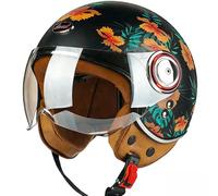 WZGGTEAM Motorcycle Open Face Helmet with Sunvisor, DOT/ECE 22.05 Certified, Scooter Motorbike Crash Jet Helmet, Quick Release Buckle for Men Women - Street Bike Off-Road Touring