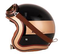 WZGGTEAM Open Face Motorbike Helmet, Retro Motorcycle Half Helmet with Goggles, ECE22.05 Approved, Motorbike Open Face Crash Jet Helmet for Men Women