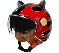 WZGGTEAM Open Face Motorcycle Scooter Helmet, Retro Half Helmet with Double Lens Aviator, ECE/DOT Approved Road Legal ECE 22.05 Approved Motorbike Helmets