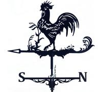 Wzglod Rooster Weathervane Mounting Bracket Roof Decoration East South West North Direction Sheds Ornament Measuring Tool Roof Barn Yard Decor Beautiful and Practical 13.7x33.8inch