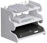 Wzglod Router Shelf, Shelf Wire Storage Artifact Desktop Socket Set-Top Box/Grey/30 * 20 * 23.2Cm