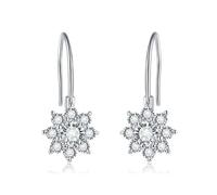 WZGWDC Dangle Drop Earrings for Women 1 Carat D Color Moissanite Earrings, S925 Sterling Silver Sunflower Dangle Earrings for Women Birthday Gift with Certificate