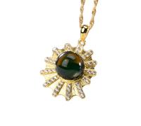 WZGWDC earings S925 Inlaid Blue Amber Necklace Ladies Earrings Ring Set For Girlfriend Valentine's Day