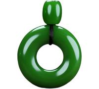 WZGWDC Natural Feng Shui Green Jade Necklace Pendant for Women Genuine Yoga Jasper Bread Loop Lu Tong Peace Buckle