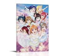 WZHDUDU Love Live! Superstar!! Classic Hot Anime Series Canvas Poster Wall Art Decorative Painting Bedroom Painting Posters24x36inch(60x90cm) Frame-style