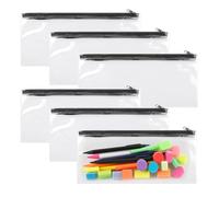 WZHHDM Clear Pencil Case for Exams, 6pcs Transparent Pen Case, Clear Pencil Case with Zipper Transparent See Through Exam for School Office Stationery