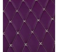 WZHJLDA Diamond Quilted Faux Leather Vinyl fabric Foam Backed 138x100cm by meter Foam Backed for Upholstery Sofa car seat Cover DIY Crafts Automotive Headliner Decorations(Color:2 purple)
