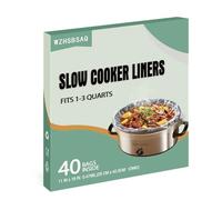 WZHSBSAQ Slow Cooker Liners, 40 Cooking Bags, Medium Disposable Pot Liner Plastic Bags, Fits 1QT to 3QT Slow Cooker Cooking Pans, 11 in. x 16 in.