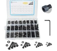 WZHUIDA 1080 Piece M2 M3 M4 M5 Screws Set, Black Metric Cylinder Head Screws Hex Socket Screws Nuts and Washers Assortment Set, Thread Machines Hex Screws