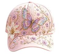 wzhurui Garden Morning Baseball Cap, Elegant Hummingbird Garden Flower Morning Baseball Cap, Adjustable Breathable Garden Hat (Butterfly)