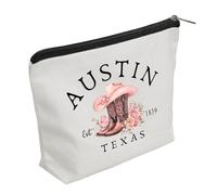 WZJHCL Austin Texas Makeup Pouch Bag Austin Cow Storage Pouch Bag Austin Texans Zipper Pouch Boots Change Purse, Austin 1839, Fashion