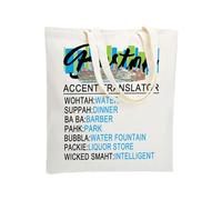 WZJHCL Boston Trip Travel Tote Boston Accent Translator Reusable Grocery Tote Bag Bostonians Tote Bag Massachusetts Souvenir, Boston Tote Bag, L