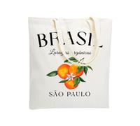 WZJHCL Brasil Organic Oranges Tote Bag Brazil Travel Tote Brasil Travel Vacation Souvenir Brazilian Handbag Traveller Gift, Brasil Tote, L