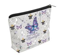 WZJHCL Butterfly Makeup Pouch Dark Romance Cosmetic Kit Bag Feminine Literary Quote Storage Pouch Bag She Is Moonlight (Moonlight)