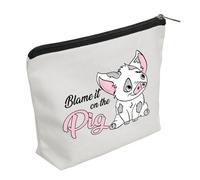 WZJHCL Cartoon Makeup Pouch Blame It On The Cosmetic Kit Bag Pig Lover Gift Little Piglet Storage Pouch Bag, Pig, Fashion