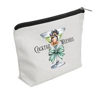 WZJHCL Cocktail Weenies Makeup Pouch Dachshund Cosmetic Kit Bag Wiener Dog Storage Pouch Bag Doxie Mom Gift, Cocktail Weenies, Fashion