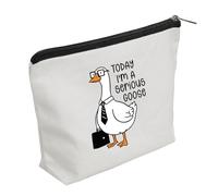 WZJH oworker Goose Makeup Pouch Office Lady Cosmetic Kit Bag Sarcastic Animal Storage Pouch Today I'm A Serious Goose (Serious Goose)
