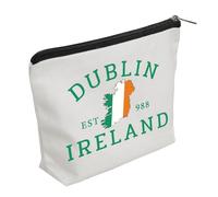 WZJH ublin Ireland Makeup Pouch Bag St Patricks Storage Pouch Bag Irish Pride Zipper Pouch Ireland Flag Survival Kit, Dublin, Fashion