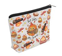 WZJHCL Fire Demon Makeup Pouch Calcifer Cosmetic Bag Calcifer Fans Lover Gift Anime Lover Gift She Likes My Spark (Spark)